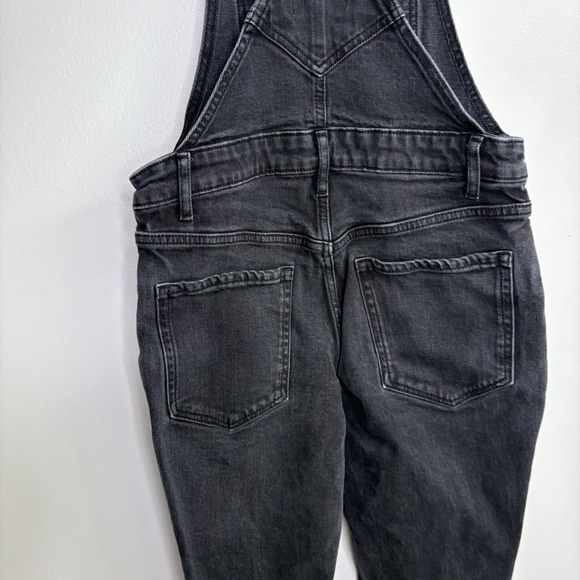 Old Navy Womens Denim Overalls 2 Gray Charcoal Jean Dark Wash Straight Leg Bib - Picture 9 of 10